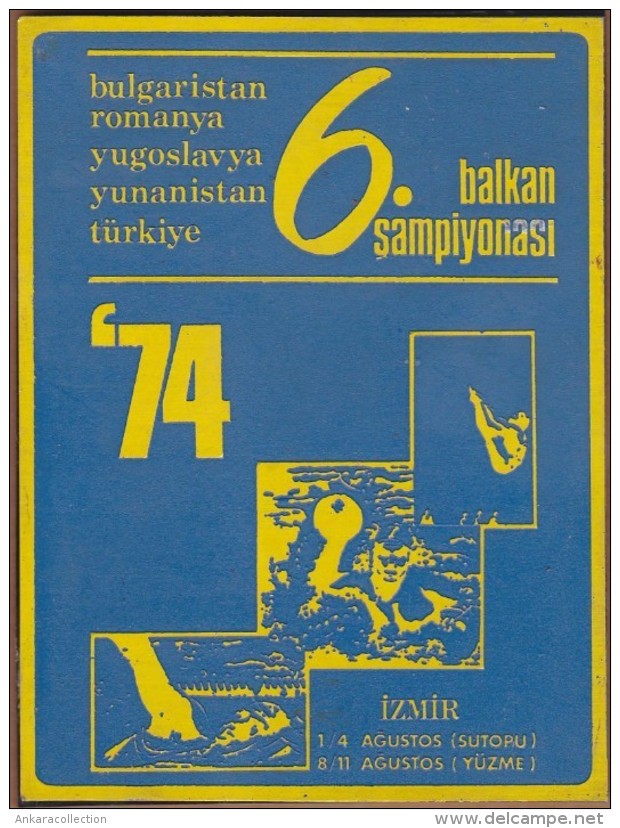 AC - 6th BALKAN WATERPOLO & SWIMMING CHAMPIONSHIP IZMIR AUGUST 1974 PLAQUETTE - Natación