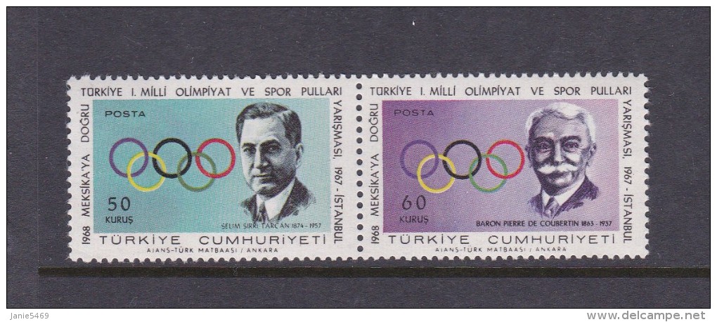 1968 Mexico Turkey 1967 PreOlympic Set MNH - Summer 1968: Mexico City