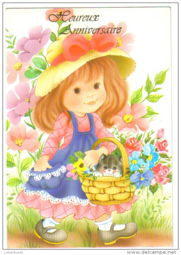 Cartes Postales Heureux Anniversaire 2 Cartes Fille Et Garçon - Birthday