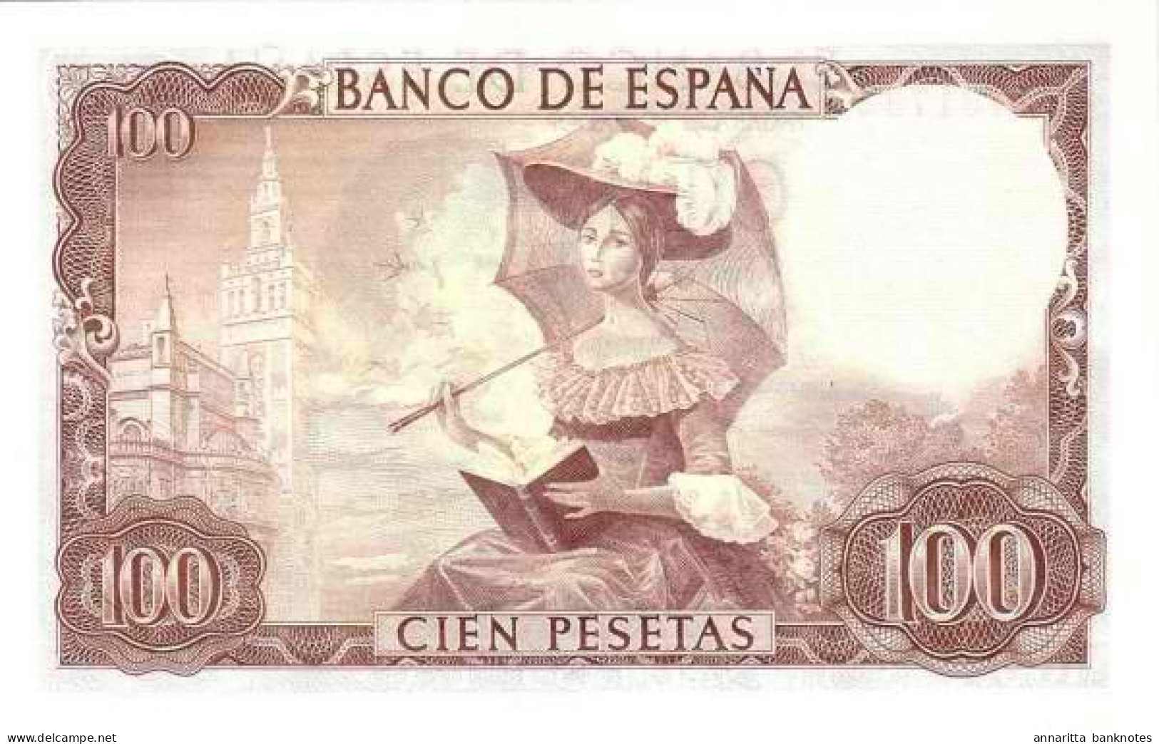 Spain 100  Pesetas 1965, AU/UNC (P-150a, B-616a) - 100 Peseten