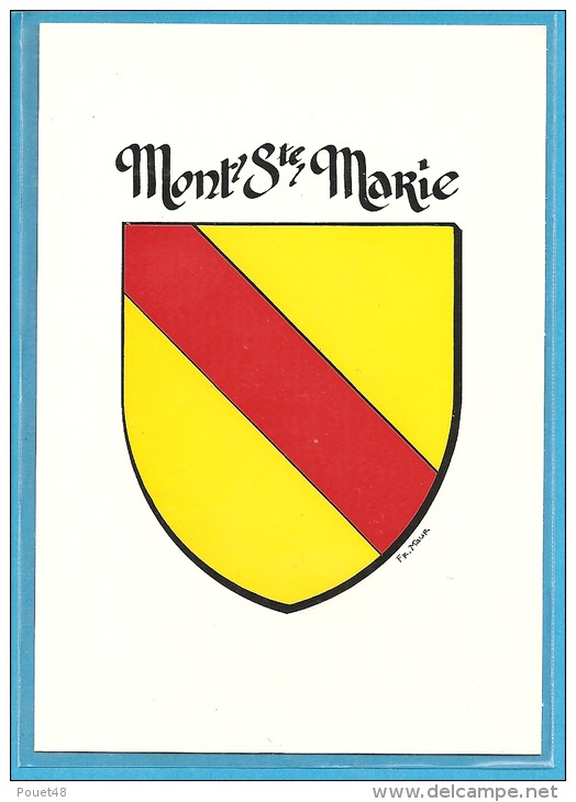 MONT SAINTE MARIE -  Armorial, Blason - Cartes Modernes