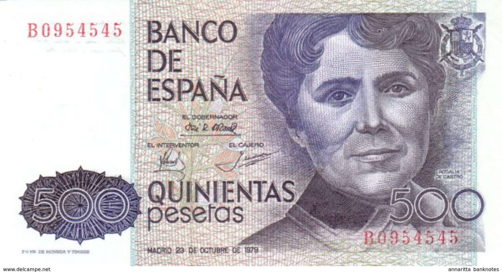 Spain (BDE) 500  Pesetas 1979 UNC Cat No. P-157a / ES623a - Otros & Sin Clasificación