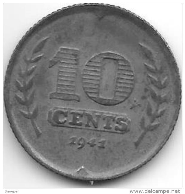 Netherlands 10 Cents 1941   Km 173    Unc !!! CATALOG VAL  35,00 $ - 10 Cent