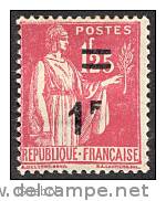 France Type Paix N°  483 ** Surchargé 1F Sur 1f25 Rose - 1932-39 Paix