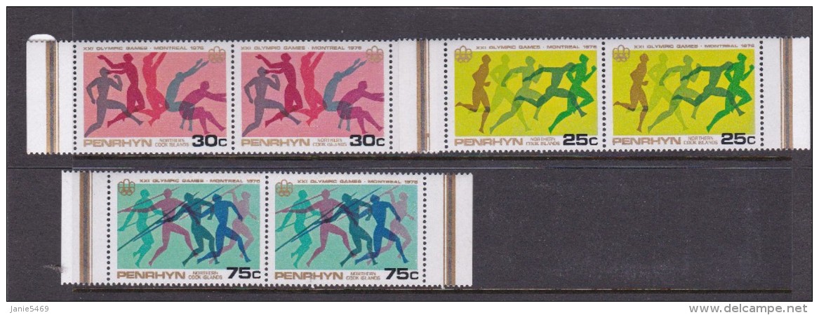 1976 Montreal Penrhyn Olympic Games Set MNH - Summer 1976: Montreal