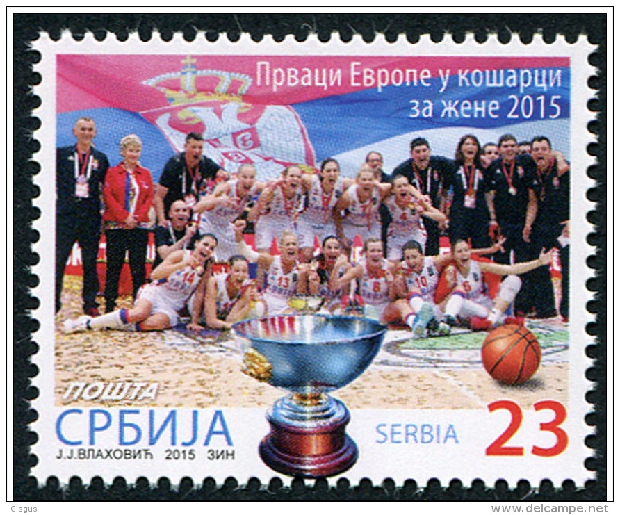 Serbia Serbien 2015 MNH** S-677 The European Champions Basketball: Women 2015 M - Basketball