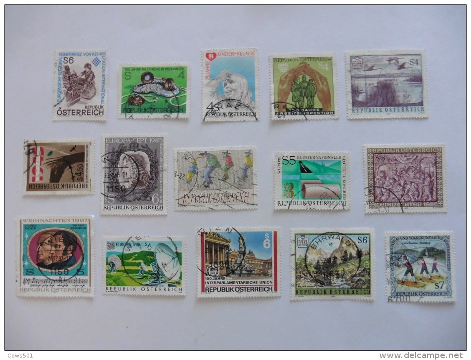 Autriche : 15 Timbres    Oblitérés - Collections