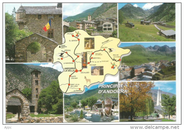 Souvenirs D'Andorre L'été, Carte Du Pays, Carte Postale Neuve, Non Circulée. - Andorra