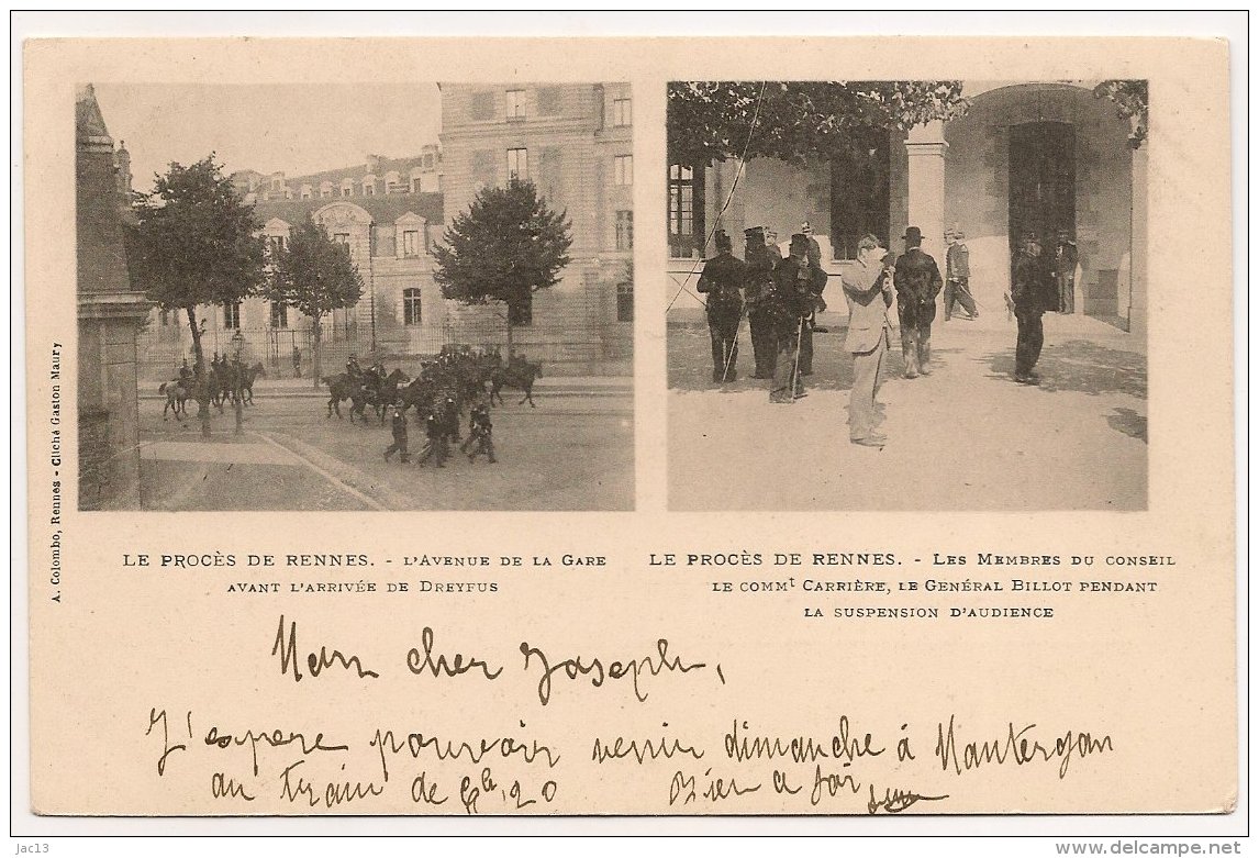 Zola 04 - Affaire Dreyfus - Procès De Rennes - Avant L'arrivée De D. ... - Les Membres Du Conseil... - Carte Précurseur - Evènements