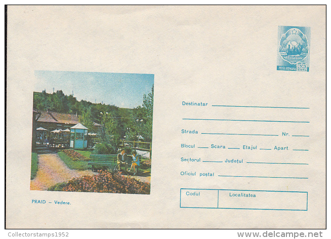 46032- PRAID SPA VILLAGE, PARK, COVER STATIONERY, 1975, ROMANIA - Enteros Postales