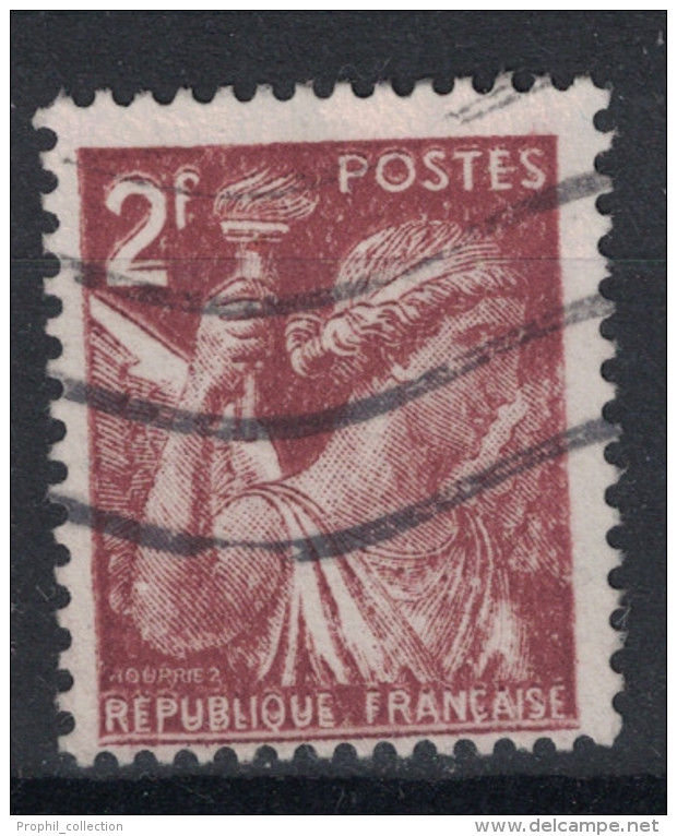 VARIETE D'IMPRESSION (DOUBLE ? DECALEE ?) Sur IRIS N° 653 2F Brun Oblitéré TB - Used Stamps