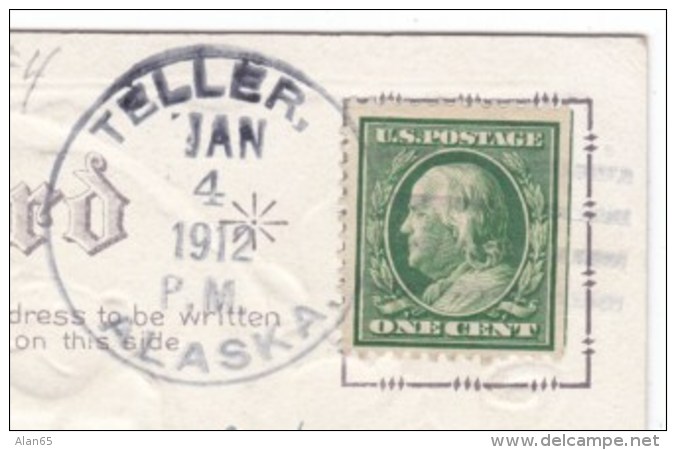 Teller Alaska, AK Territorial Postmark C1910s Vintage Postcard - Poststempel