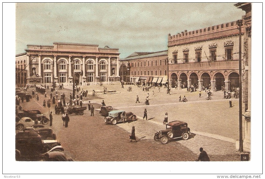 CT--N--01844--  PESARO - PIAZZA DEL POPOLO - ANIMATISSIMA AUTO EPOCA - VIAGGIATA  1948 - Pesaro