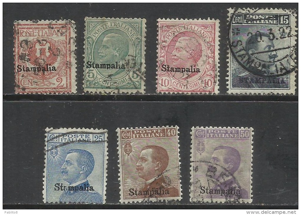 EGEO 1912 STAMPALIA SERIE COMPLETA COMPLETE SET USATA USED OBLITERE´ - Aegean (Stampalia)