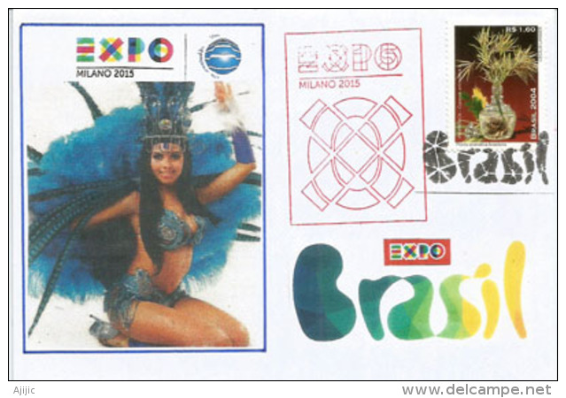 BRESIL. EXPO UNIVERSELLE MILAN 2015, Lettre Du Pavillon Brésilien, Avec Timbre Brésilien Et Tampons Officiels EXPO MILAN - 2015 – Milan (Italy)