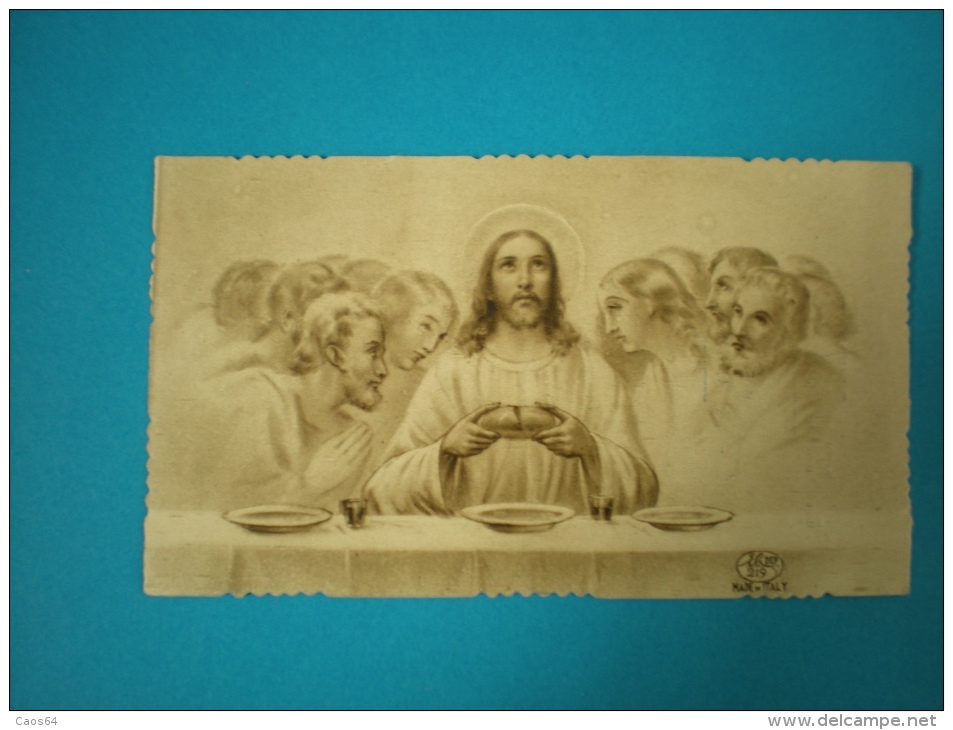 L´ULTIMA CENA  - 1937 RICORDO DELLA S. MISSIONE SANTINO Holy Card Serie EB 219 - Santini