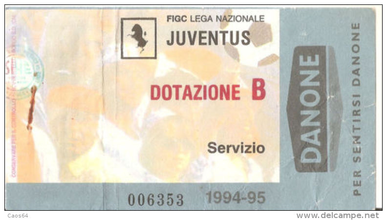 CALCIO BIGLIETTO JUVENTUS - DOTAZIONE B   1994-95 - Tickets D'entrée