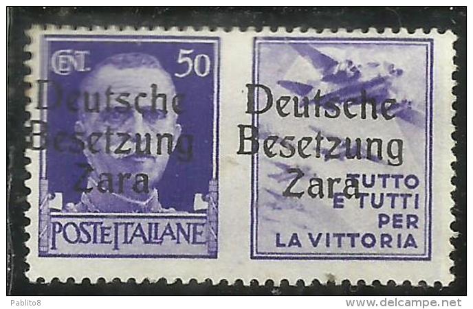 ZARA OCCUPAZIONE TEDESCA 1943  ITALY OVERPRINTED PROPAGANDA SOPRASTAMPATO ITALIA CENT. 50 VARIETA' VARIETY MH FIRMATO - Occ. Allemande: Zara