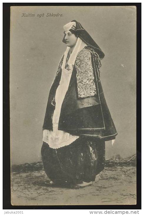 ALBANIA ALBANIEN COSTUME SHKODRA OLD POSTCARD #119 - Albanien