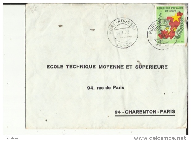 Enveloppe Timbrée De Exp: Mr   Adres De Fort-Rousset  A  L´Ecole Technique De Charenton-Paris 94 - Oblitérés