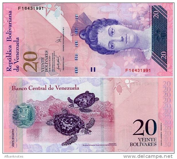 VENEZUELA       20 Bolívares      P-91b       24.5.2007      UNC - Venezuela