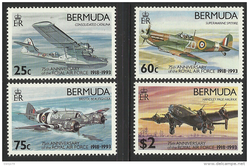 BERMUDA 1993 RAF ANNIVERSARY,AIRCRAFT SET MNH - Bermuda