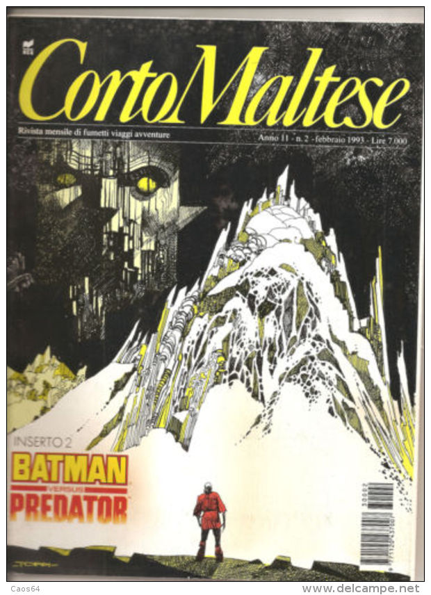 CORTO MALTESE ANNO 11 N + INSERTO 2 BATMAN VERSUS PREDATOR TOPPI - Corto Maltese