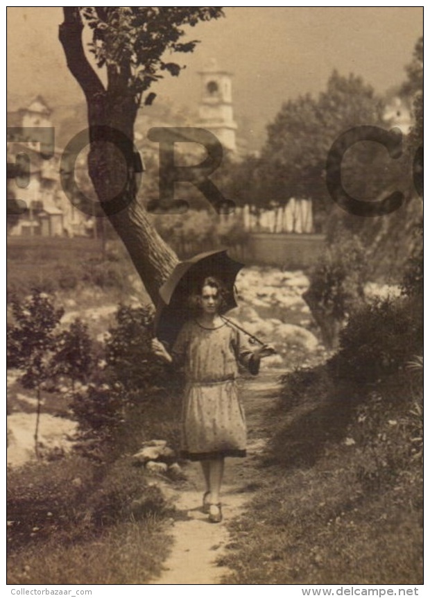 LA PIU ROMANTICA GARESSIO (CN) CUNEO GIRL UMBRELLA WORK OF ART PHOTO CARTOLINA Original Ca1900 POSTCARD CPA AK (W4_3119) - Cuneo