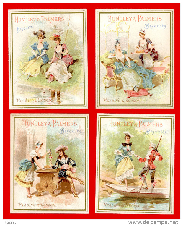 Biscuits Huntley & Palmers, Lot De 6 Jolies Chromos, Scènes De Genre, Personnages En Costume, Voir Scans Pour Détail - Autres & Non Classés