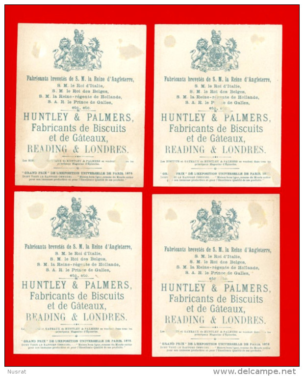 Biscuits Huntley & Palmers, Lot De 6 Jolies Chromos, Scènes De Genre, Personnages En Costume, Voir Scans Pour Détail - Autres & Non Classés