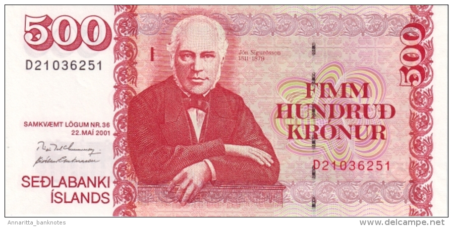 Iceland 500 Kronur L. 2001, UNC, P-58, IS814a - Iceland