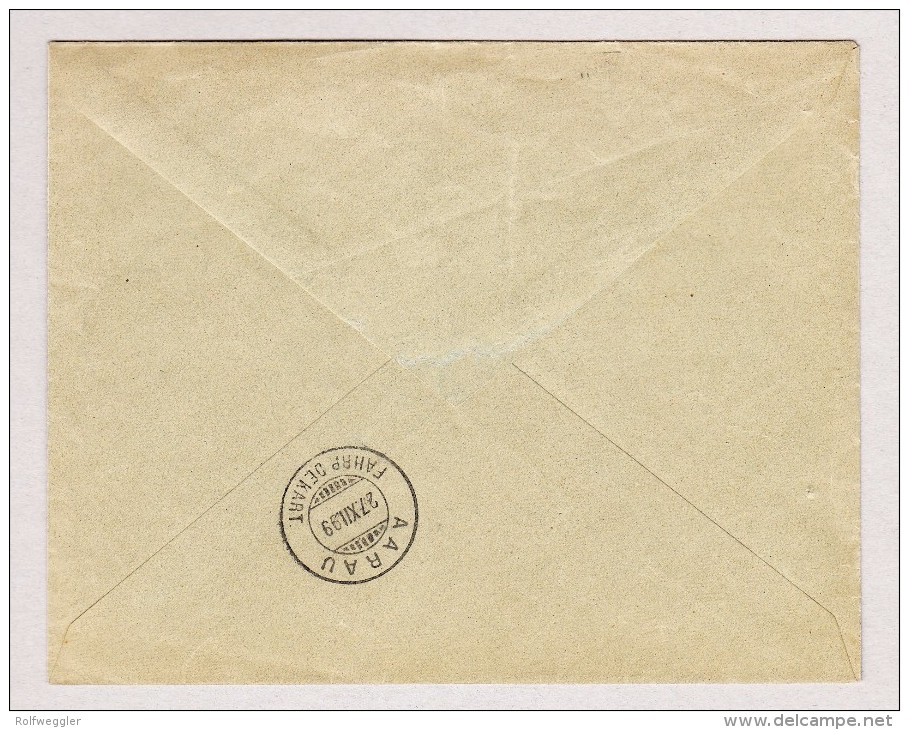 Heimat Schweiz AG BADEN-OBERSTADT 27.12.1899 Orts NN  Brief  Ankunft-O Fahrp Dekart - Lettres & Documents