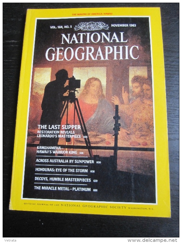 NATIONAL GEOGRAPHIC Vol. 164, N°5, 1983 : The Last Supper, L. De Vinci - Honduras - Hawaii (sans La Carte Annoncée En Co - Géographie