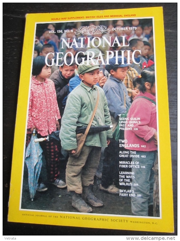 NATIONAL GEOGRAPHIC Vol. 156, N°4, 1979 : Chine - Two Englands (sans La Carte Annoncée En Couverture) - Geografia