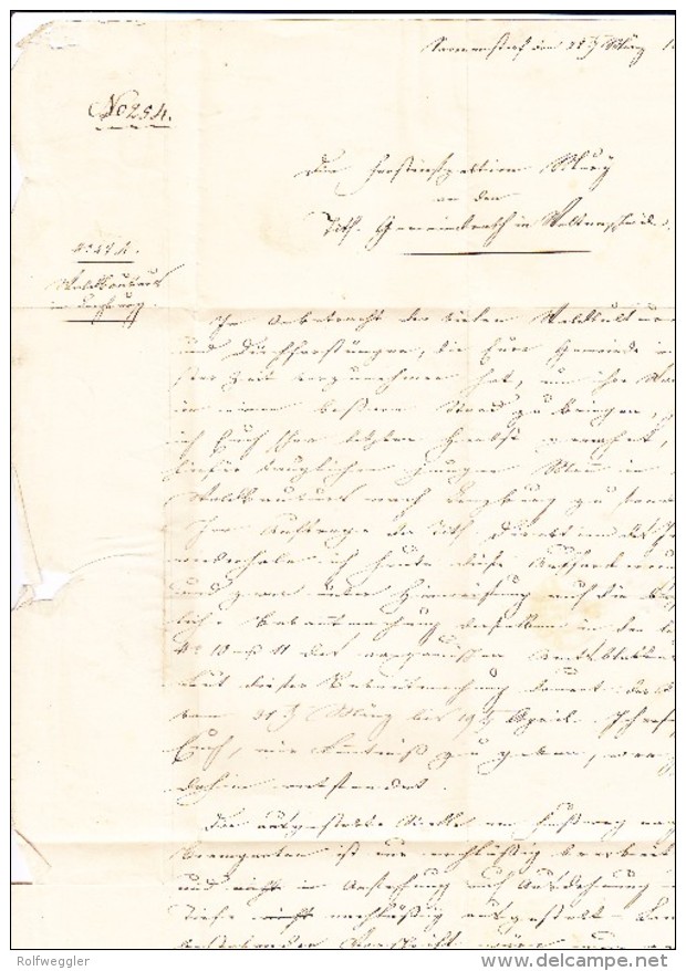 Heimat Schweiz AG SARMENSTORF Langstempel 23.3.1856 Fahrwangen Blau Auf Amtsbrief - Lettres & Documents