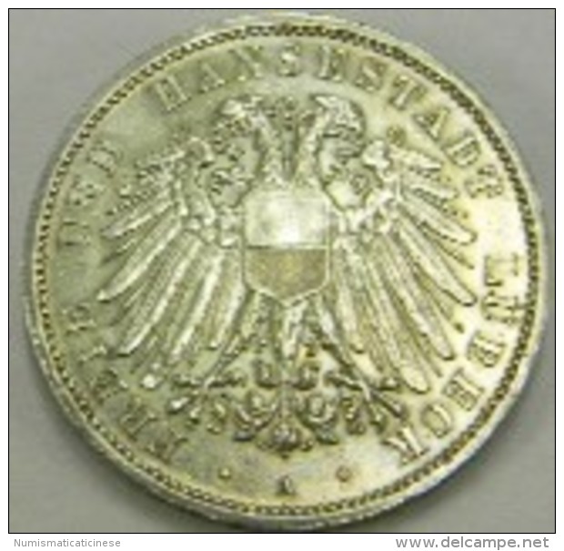 3 MARCHI 1911 - HANSESTADT LUBECK - IMPERO TEDESCO -DEUTSCHE REICH - 2, 3 & 5 Mark Plata