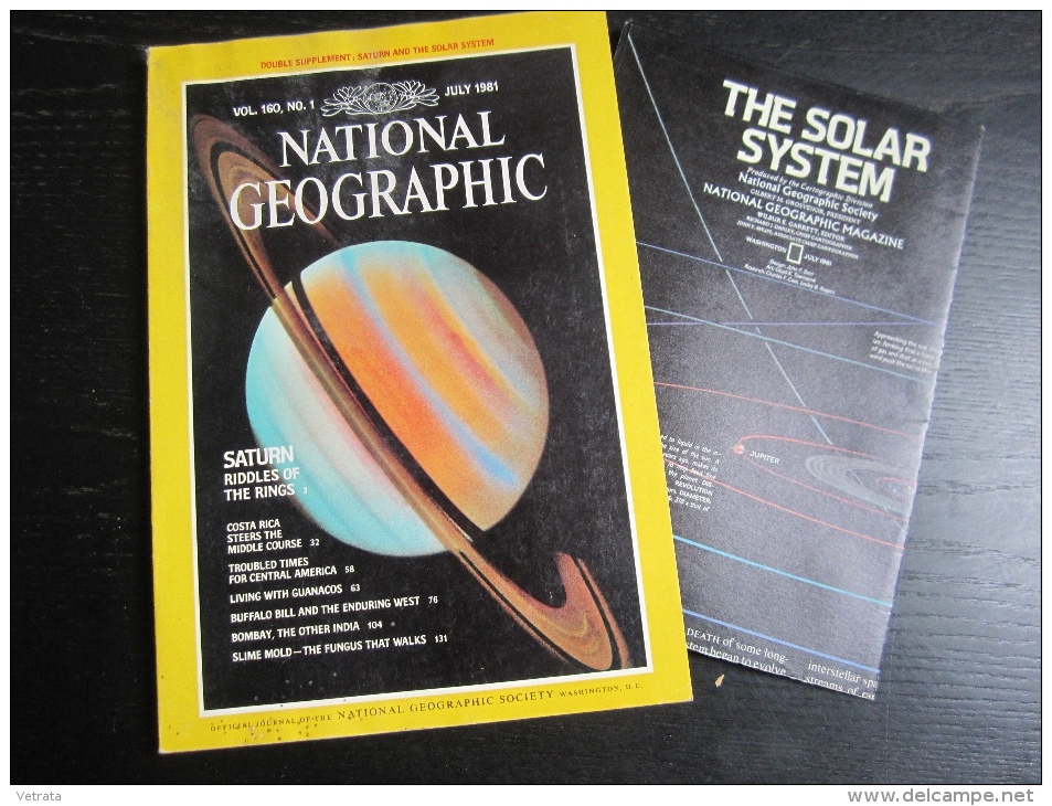 NATIONAL GEOGRAPHIC Vol. 160, N°1, 1981 :  Saturn - Costa Rica (avec Carte : Système Solaire) - Geografia