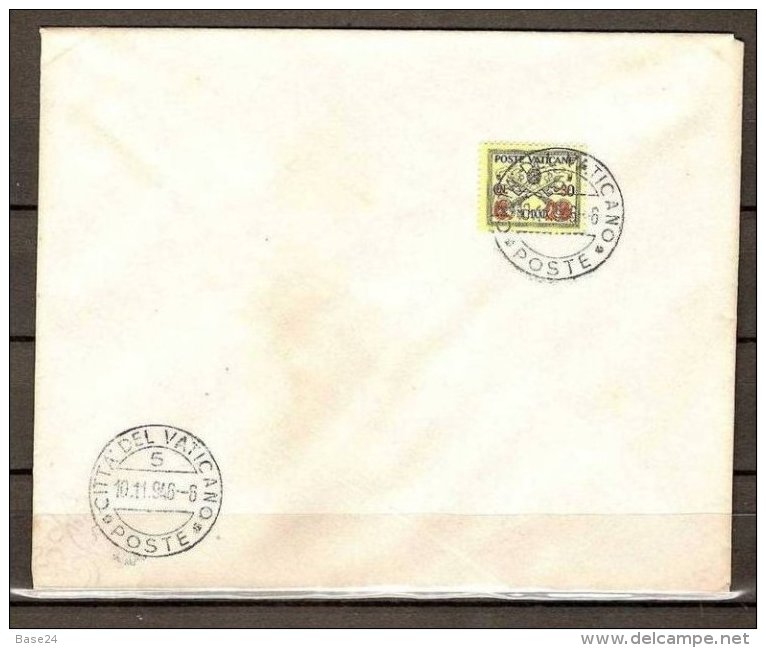 1931 Vaticano Vatican 25c GIALLINO Serie Su Busta Annullo 10/11/46 - Pacchi Postali