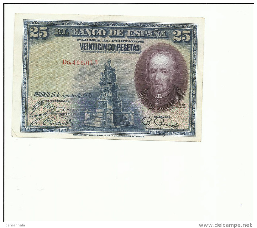 BILLETE 25 PESETAS 1928 - 1-2-5-25 Pesetas