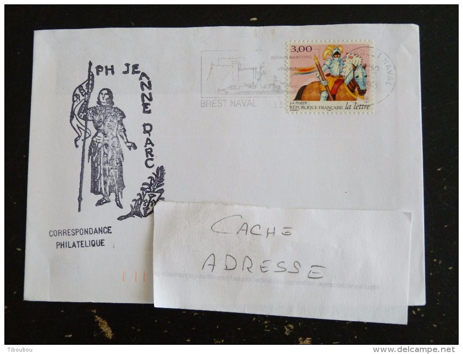 PORTE HELICOPTERES JEANNE D ARC - FLAMME BREST NAVAL SUR YT ADHESIF 21 LA LETTRE - Seepost