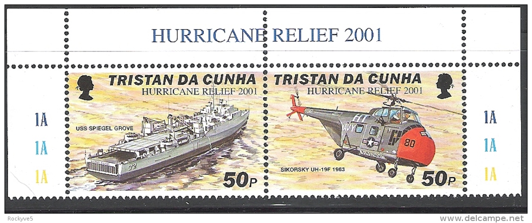 Tristan Da Cunha 2001 Hurricane Relief MNH CV £20.50 (4 Scans) - Tristan Da Cunha