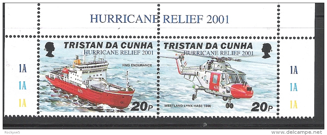 Tristan Da Cunha 2001 Hurricane Relief MNH CV £20.50 (4 Scans) - Tristan Da Cunha