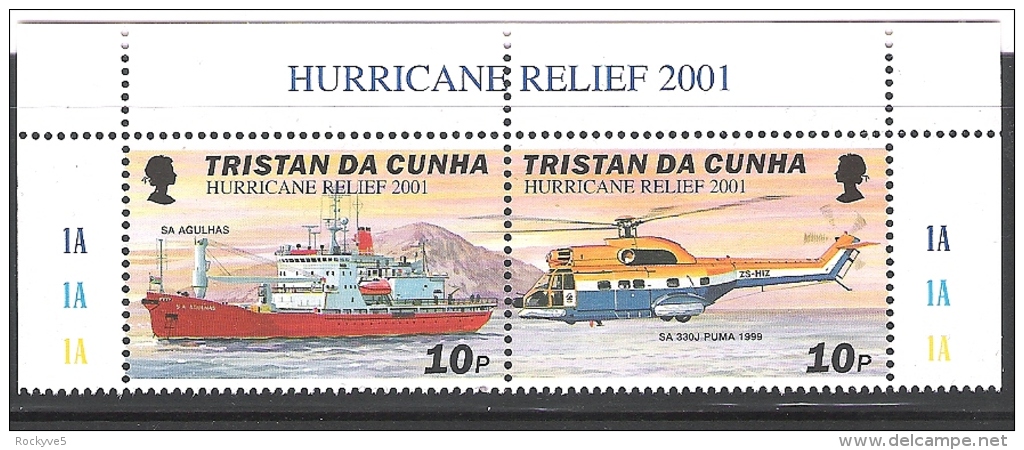 Tristan Da Cunha 2001 Hurricane Relief MNH CV £20.50 (4 Scans) - Tristan Da Cunha