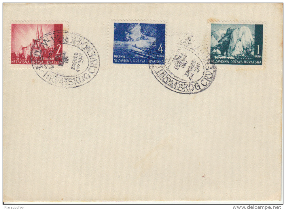 Croatia WWII NDH 11 Letter Covers With Red Cross Week 1942 Special Postmark Bb160720 - Croatie