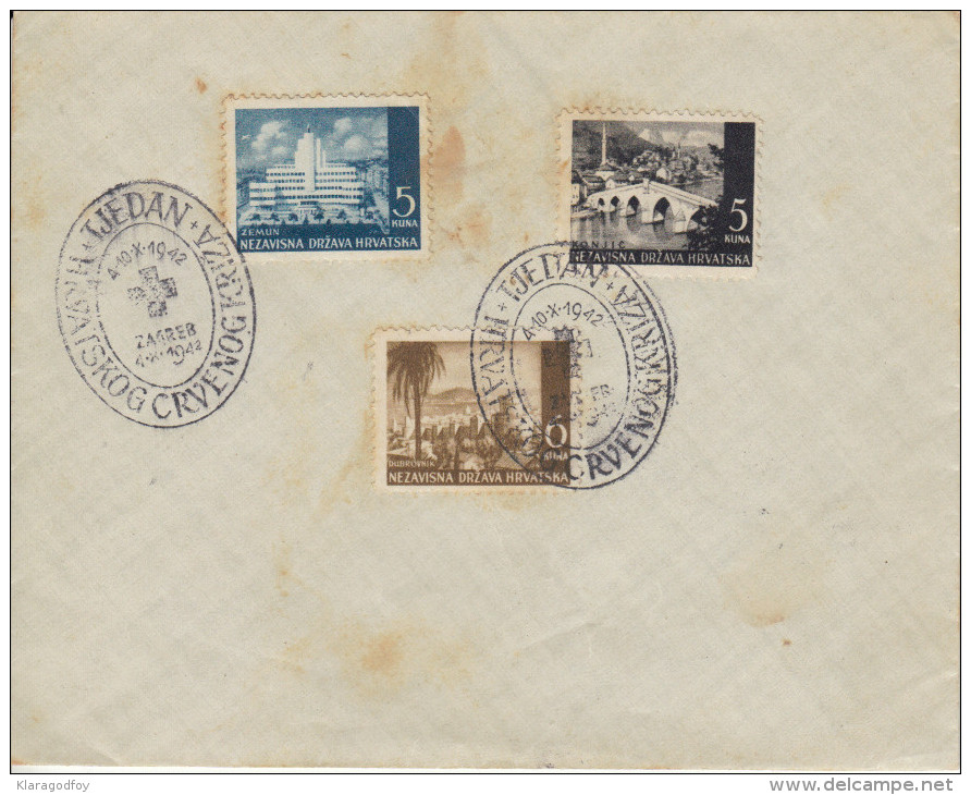 Croatia WWII NDH 11 letter covers with Red Cross Week 1942 special postmark bb160720