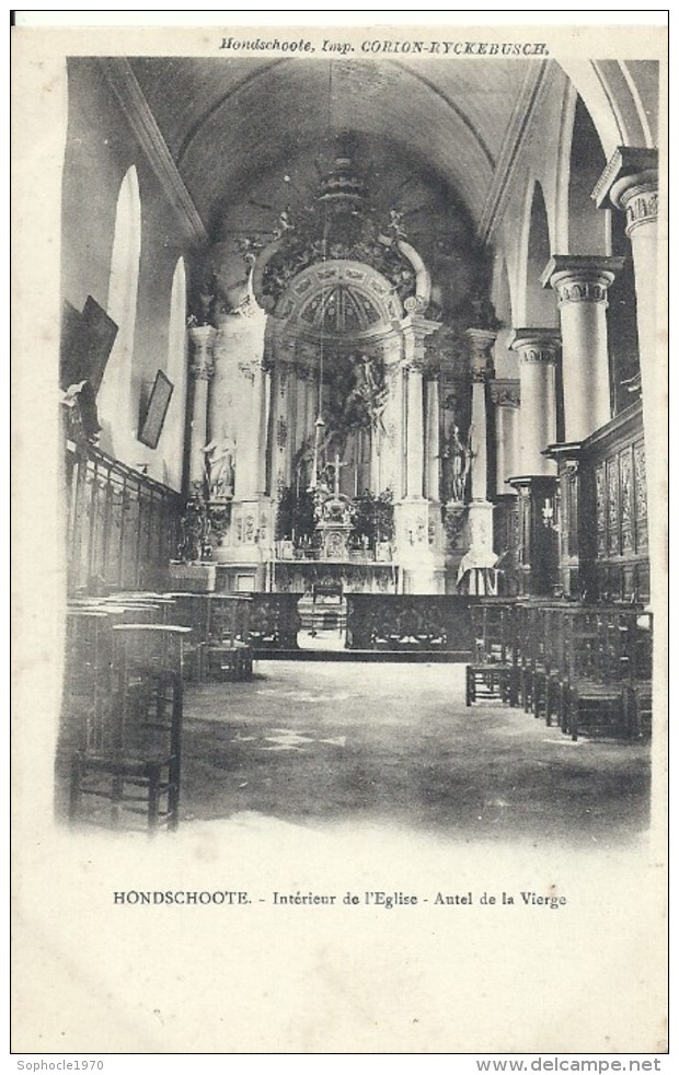 NORD - 59 - HONDSCHOOTE - Intérfieur De L'église - Autel De La Vierge - Hondshoote