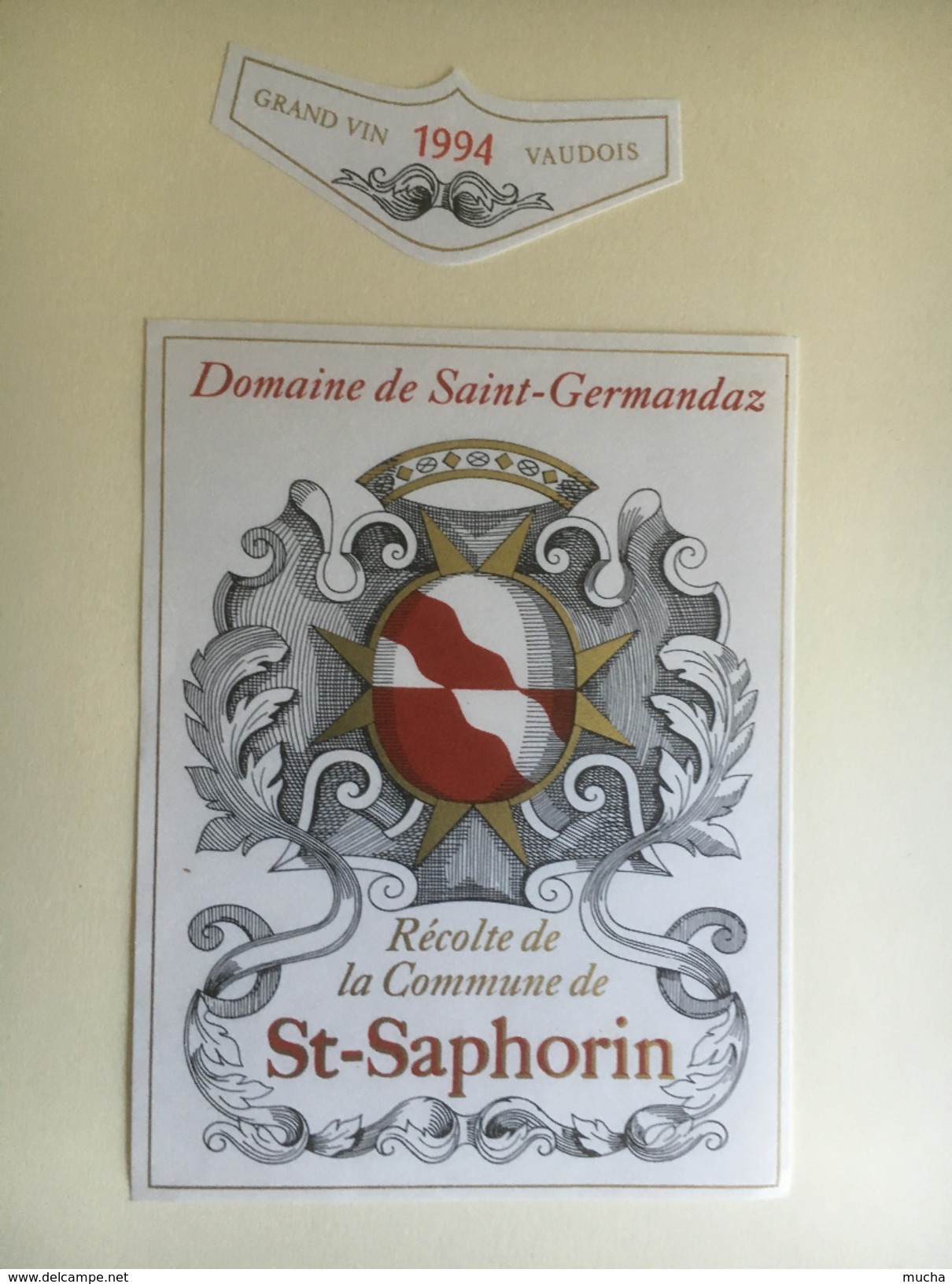 1288 - Suisse  Vaud   St-Saphorin Domaine De Saint-Germandaz 1994 Récolte De La Commune - Autres & Non Classés