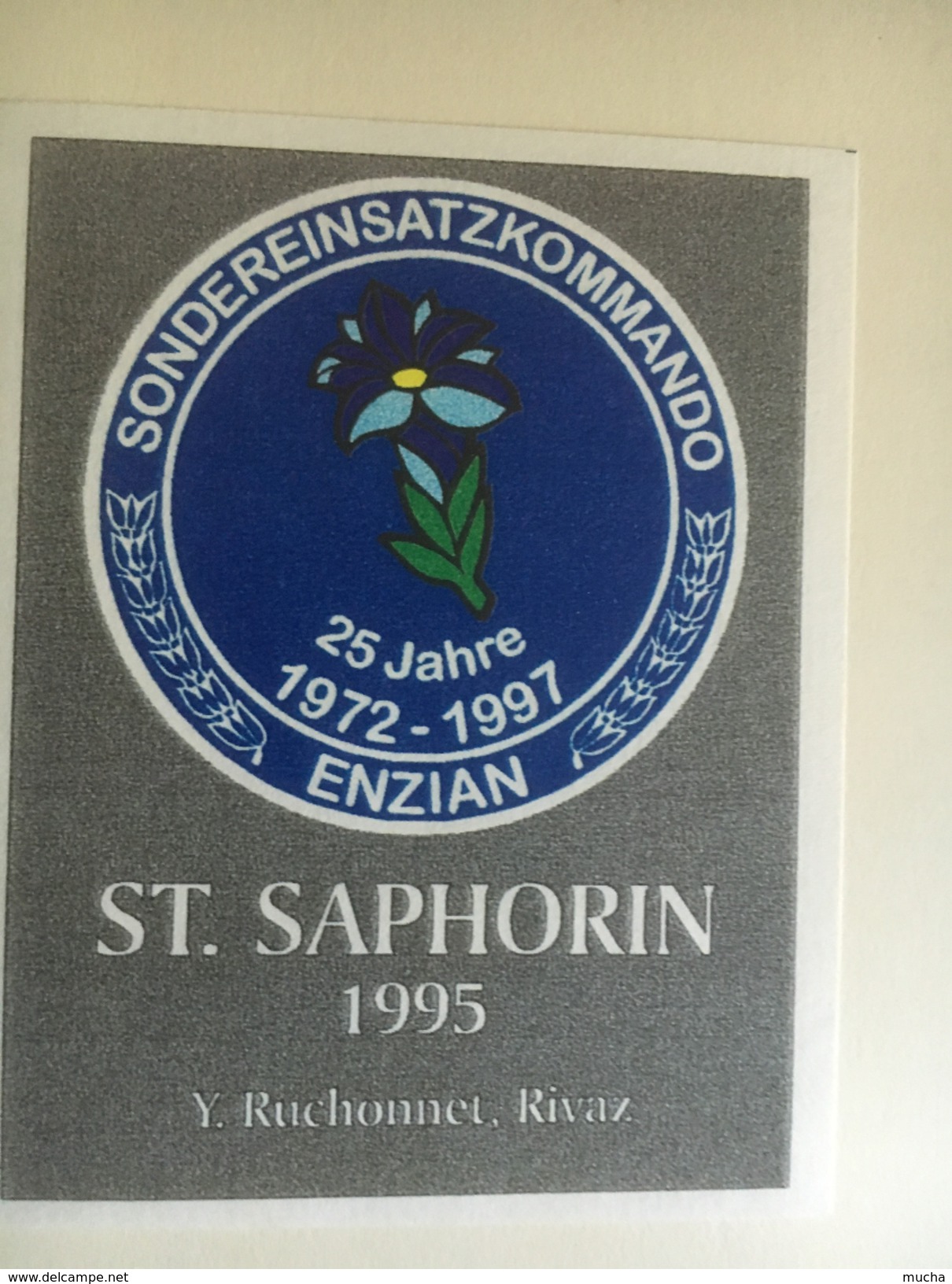 1289 - Suisse  Vaud   St-Saphorin  1995 SondereinsatzKommando Enzian / Unité Spéciale Gentiane /Swat - Sonstige & Ohne Zuordnung