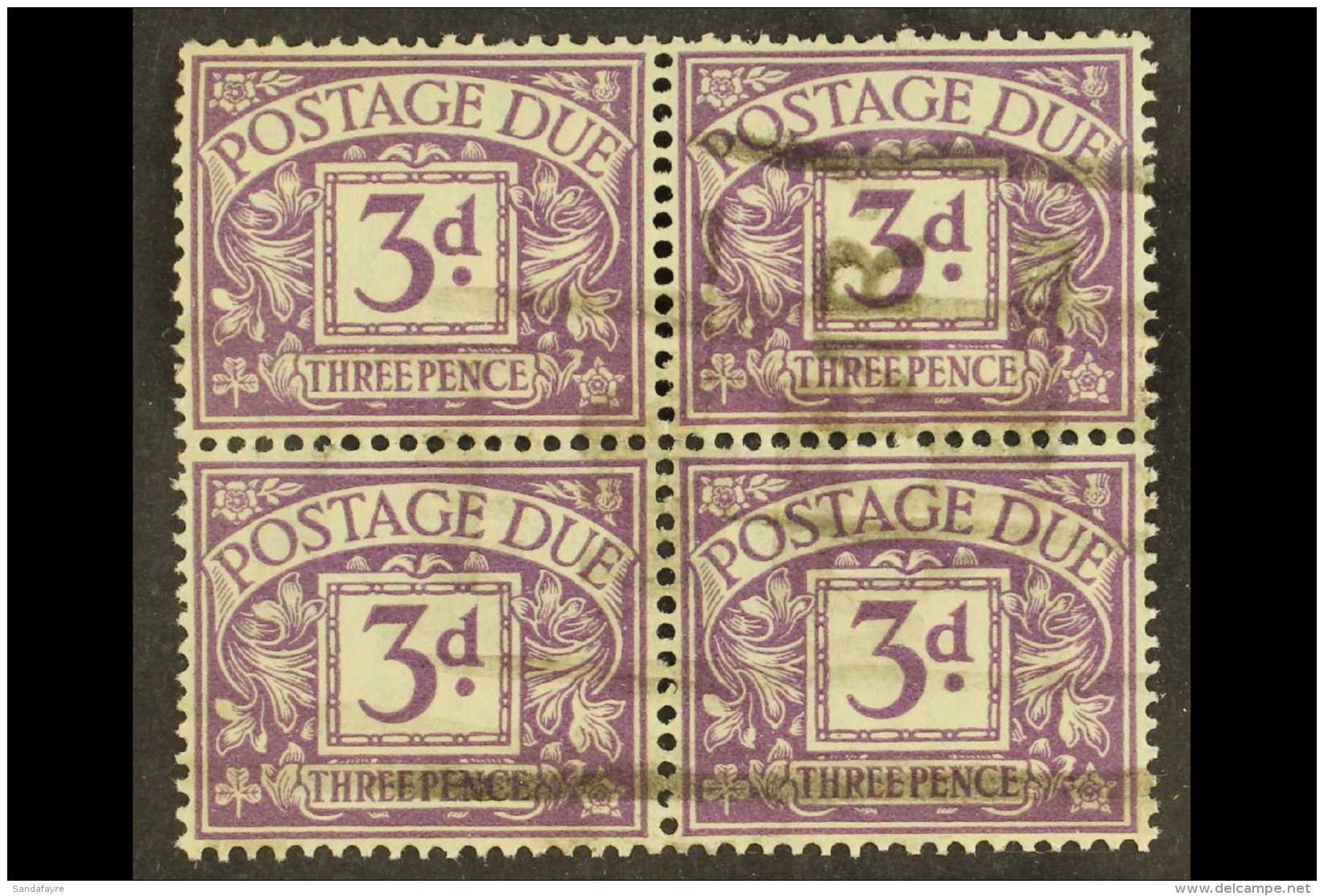 POSTAGE DUES 1924-31 3d Dull Violet, Printed On EXPERIMENTAL PAPER, SG D14b, Block Of Four, Good Used. For More... - Non Classificati