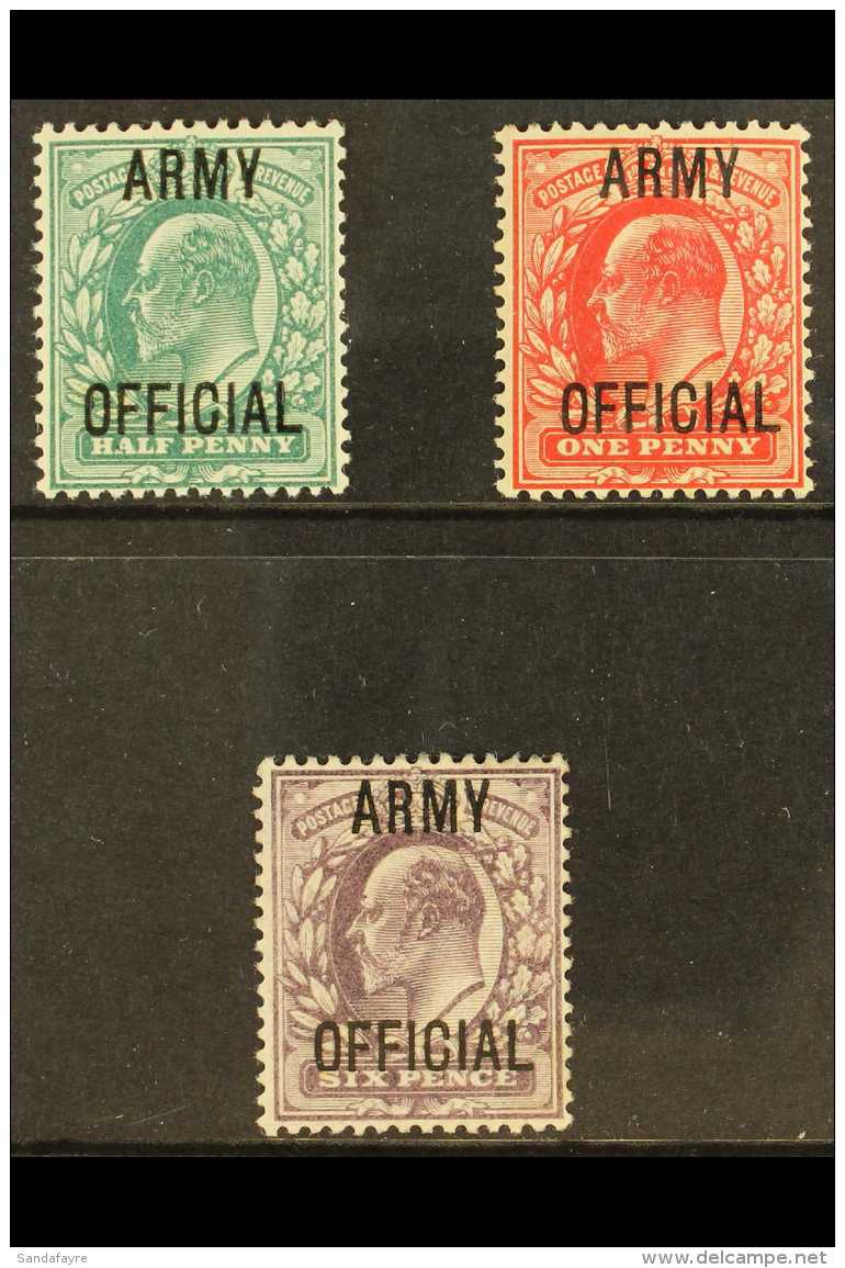 OFFICIALS 1902 &frac12;d, 1d And 6d "ARMY OFFICIAL" Ovpts, SG O48/50, Very Fine And Fresh Mint. (3 Stamps) For... - Non Classificati